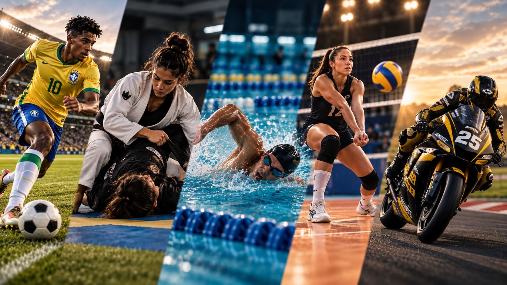 Atletas de diferentes modalidades esportivas brasileiras